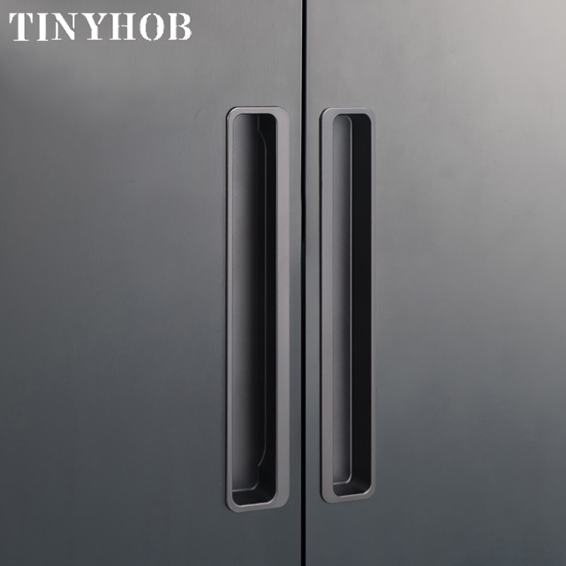 High-quality Aluminum Embedded Stealth Cabinet Door Handle Slotted ...