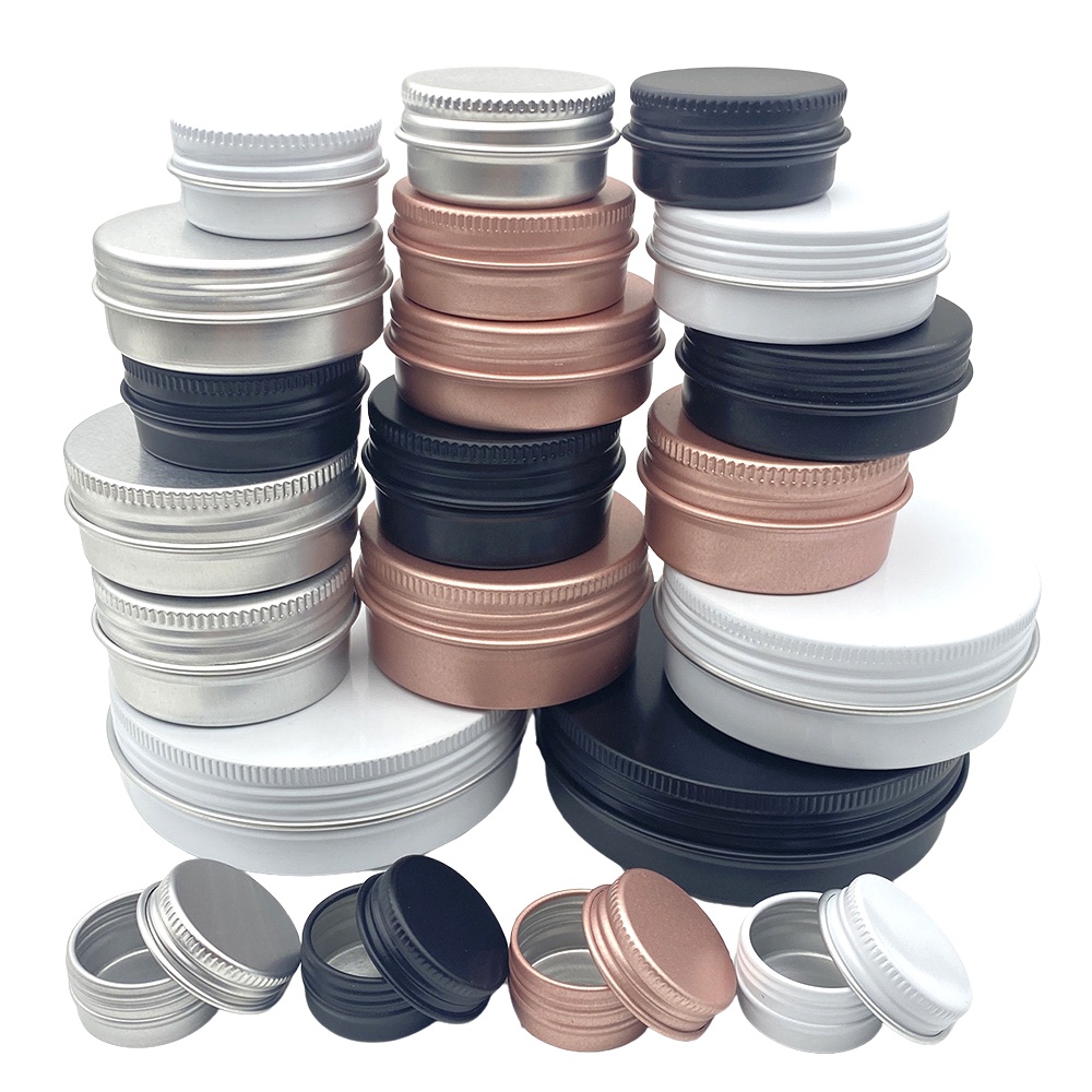 1Pcs Round Colorful Aluminum Jar Tin Can Metal Tin Can Screw Jars ...