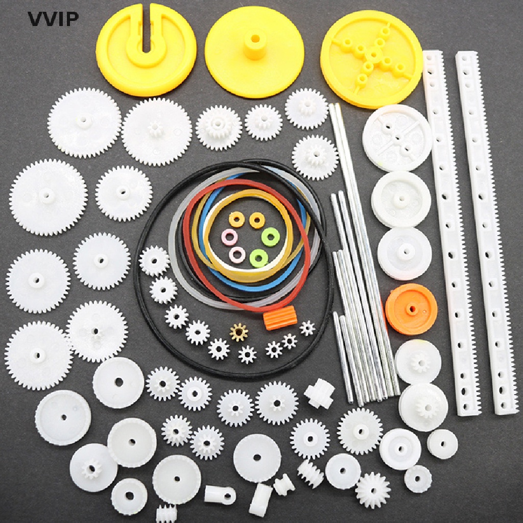 Vvsg 82Pcs/set Plastic Gear Rack Pulley Belt Worm Gear Singleand