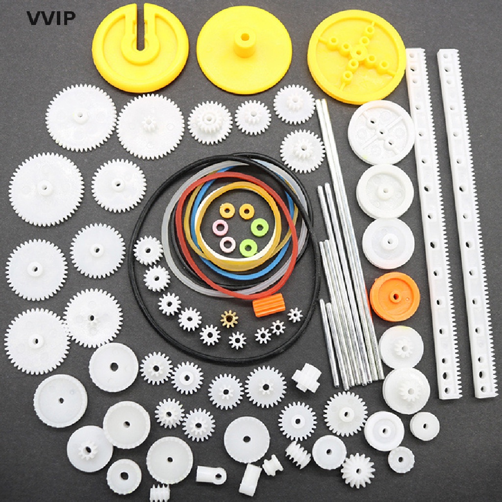 Vvsg 82Pcs/set Plastic Gear Rack Pulley Belt Worm Gear Single-and ...