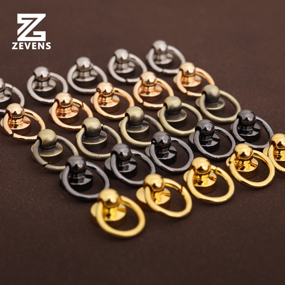 Brass Pull Ring Knob Screw Rivets DIY Crafts Leather Product Bags Decor