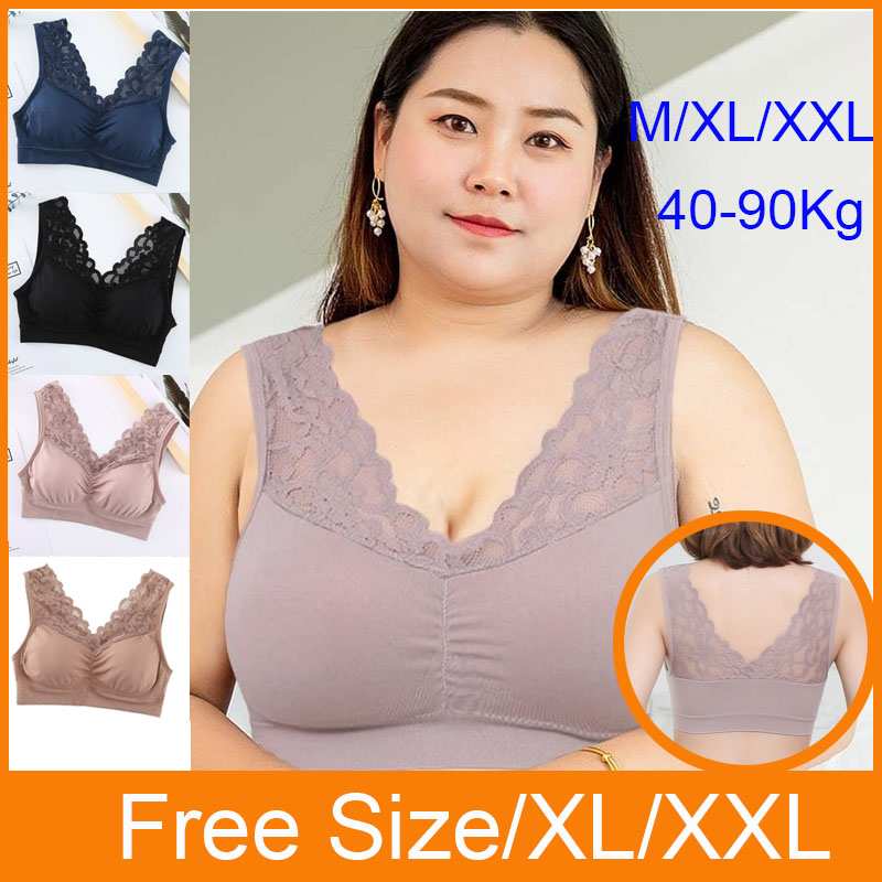 40-90kg M/XL/XXL Plus size underwear lace breast wrap chest beauty back  women bra lingerie