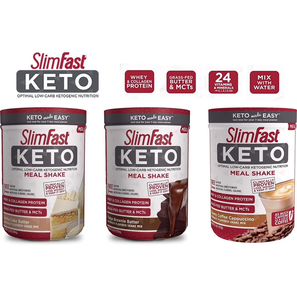 Slimfast Keto Meal Shake Ketogenic Low-Carb Nutrition Powder 12.2 Oz ...