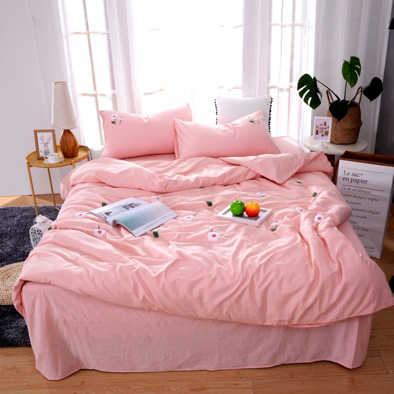 Bedroom Bedding Pink Girly Heart Quilt Cover All Cotton Washable Cotton Quilt Double PlusSized