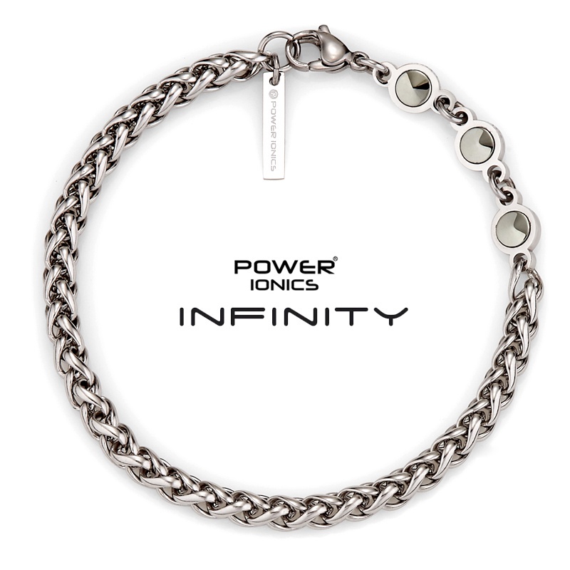 POWER IONICS FDA Registration Infinity Series New Trendy Cuban Chain 5mm Men Women Fashion Jewelry Health 99.999% Pure Germanium Balls Bracelet Free Engraved Gifts