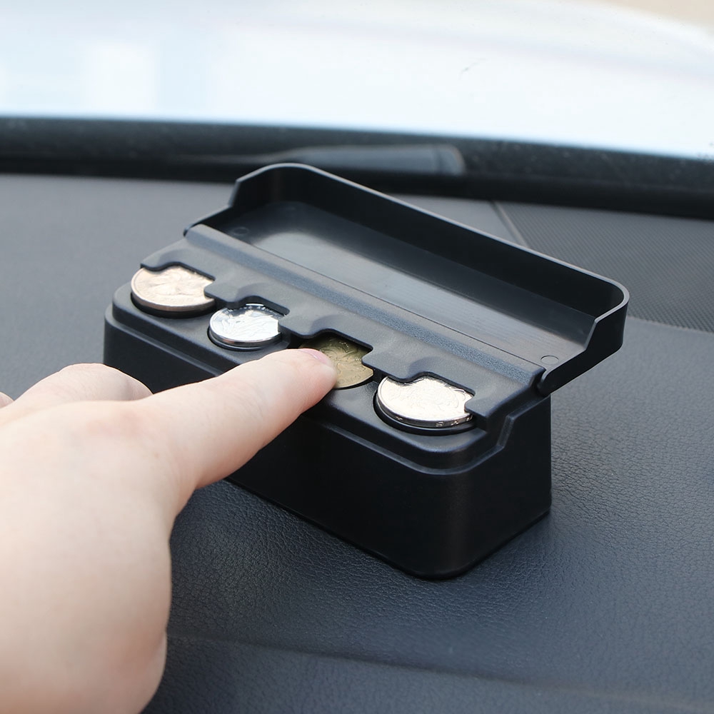 HECar Coins Storage Box Car Organizer Plastic Pocket Telescopic Dashboard Coins Case Storag