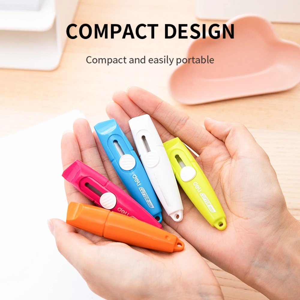 Deli Cutter Compact dengan Bilah Baja SK5 Keras Agar Mudah Dipotong E2020 - Gambar 3