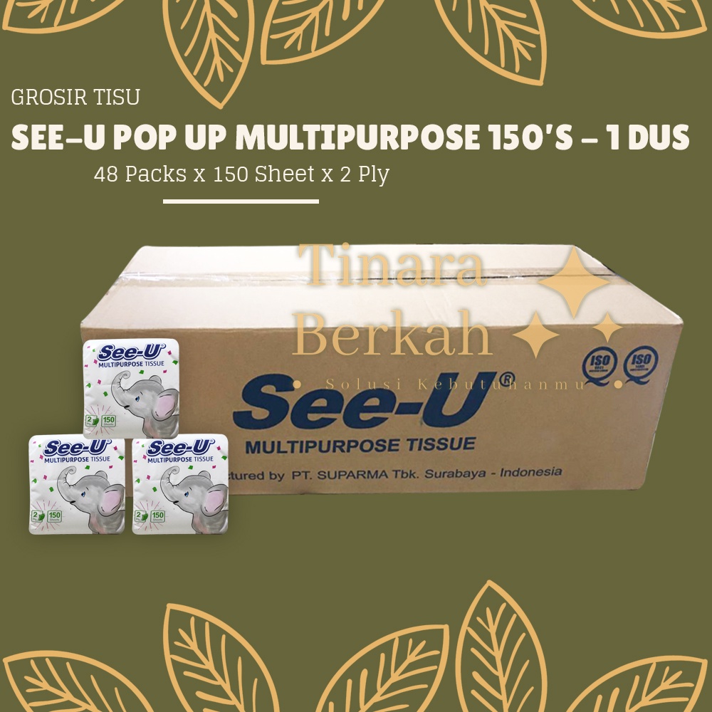 SEE-U Multipurpose Pop Up Elephant Tissue 150 Sheets Table Tissue 1 ...