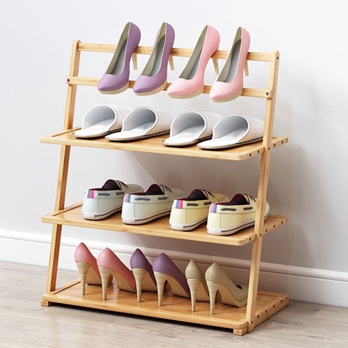 3/4/5/6/7 Tier Foldable Bamboo Shoe Rack Flower Stand / Fordable Plants ...