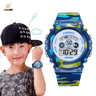 Boys Blue Camouflage Wristwatch Kids Best Gift Digital Wrist Watches Children Waterproof Led Luminous Date Week Clock Shopee Singapore