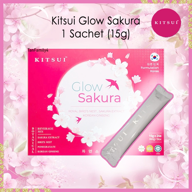 Kitsui Glow Sakura (1's) 15g Botanical Beverage Mix Royal Bird's Nest ...