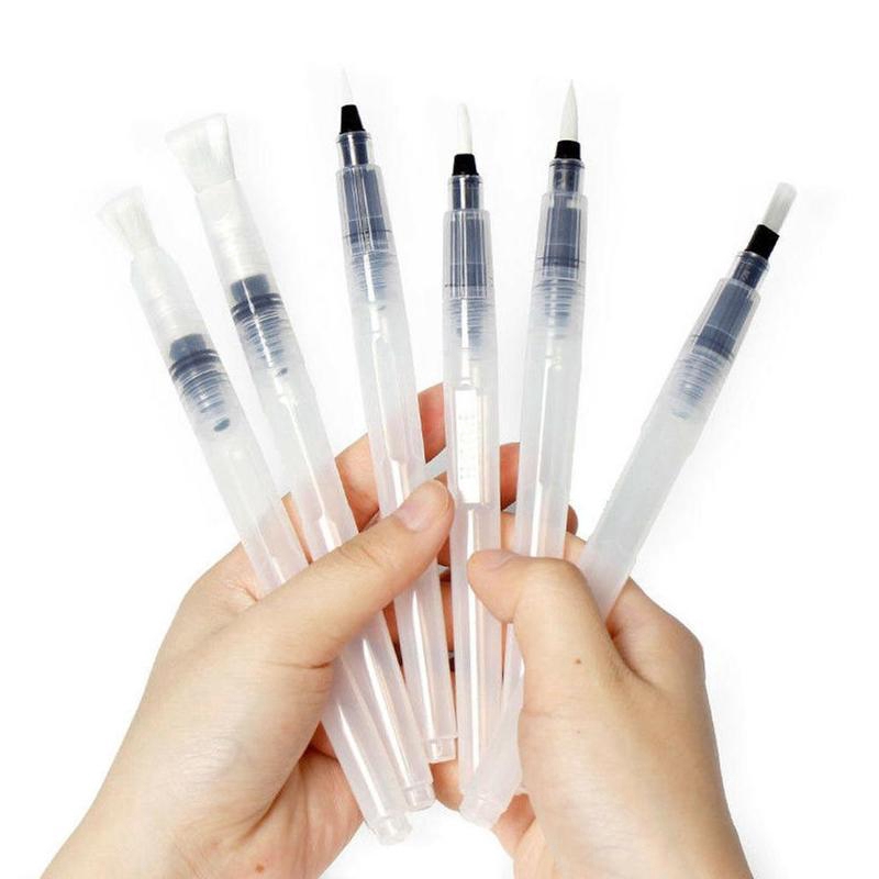 6 PCS/Set Watercolor Soft Pen Brush Refillable Pen for Painting Drawing