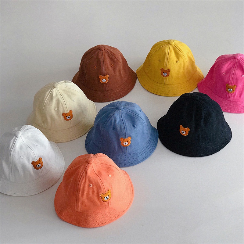 Spring Summer Baby Bucket Hat Embroidery Kids Girl Boy Fisherman Cap  Outdoor Casual Infant Sun Hat