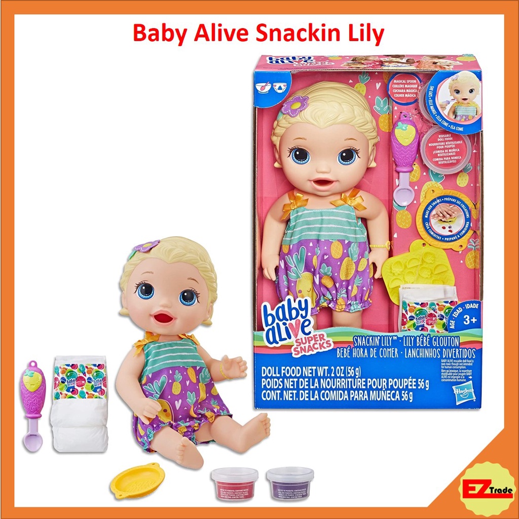 Hasbro Baby Alive Super Snacks Snackin Lily Blonde Hair 5841 Shopee Singapore