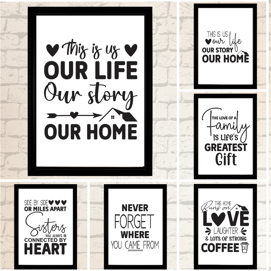[Family Quotes w Frame] Modern Decorative Design Wall Art