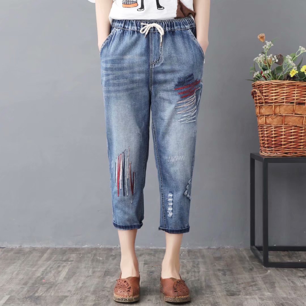 Three quarter hot sale jeans womens