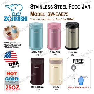 Zojirushi SW-KA75 H Stainless Steel Lunch Jar 25 oz Ice Gray
