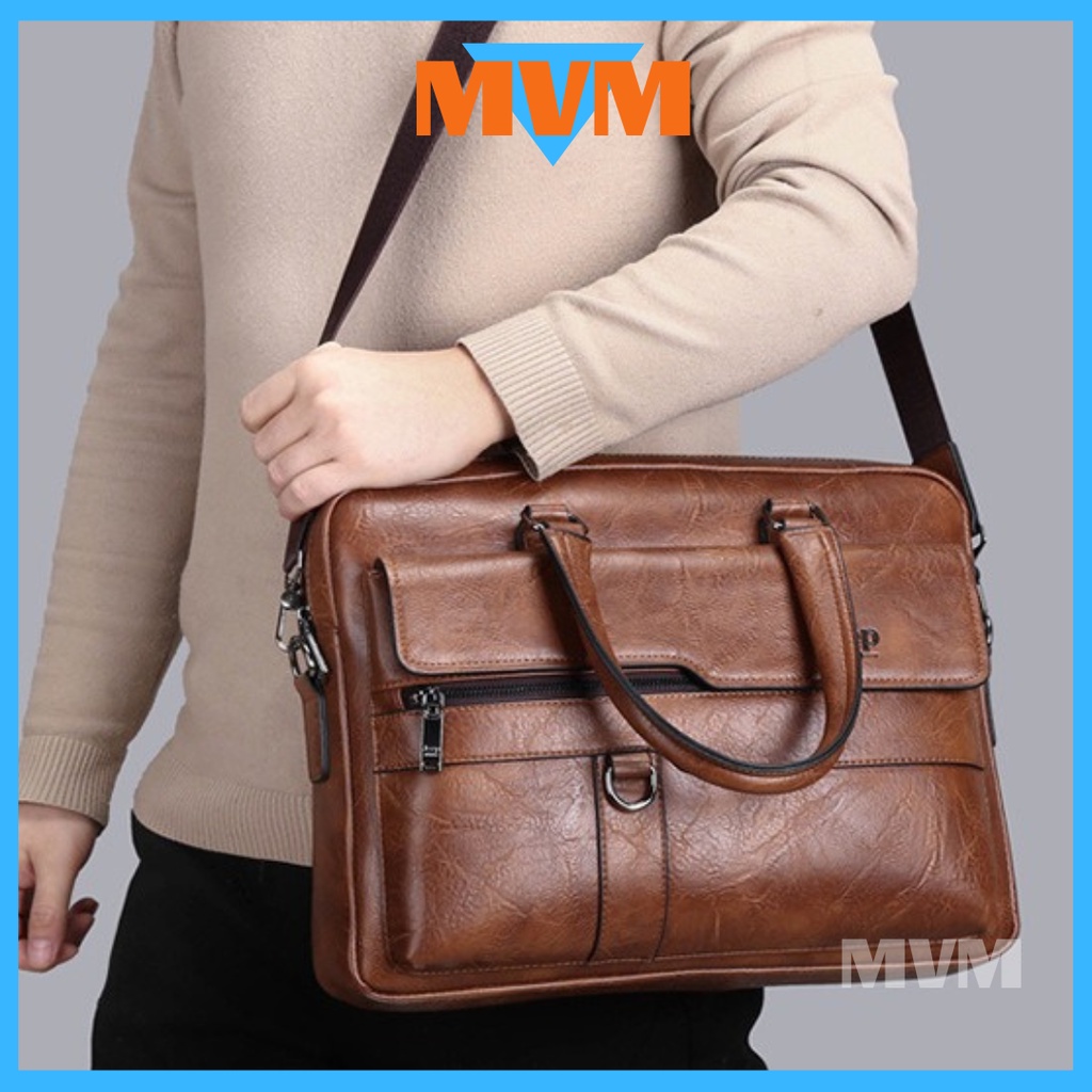 Mens leather hot sale laptop bag