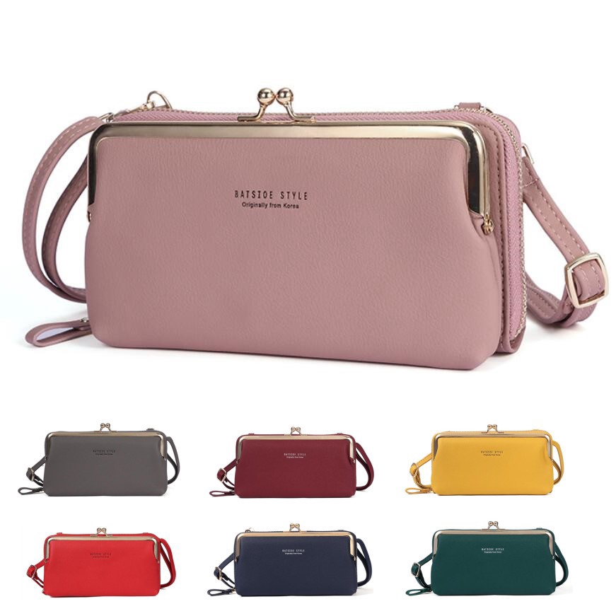 Newest Fashion Women Mini Sling Shoulder Bag  Mobile Phone Small  Crossbody Bag Accordion Buckle Zipper Bag