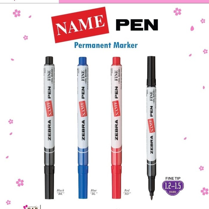 Zebra Name Pen Permanent Marker Fine Tip Oil Based NonToxic (Sell in