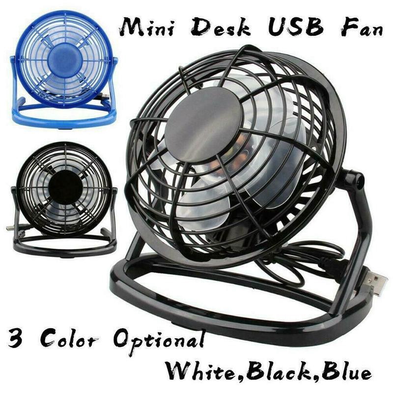 Mini Desk Fan Small Super Quiet Personal Air Cooler USB Power Portable ...