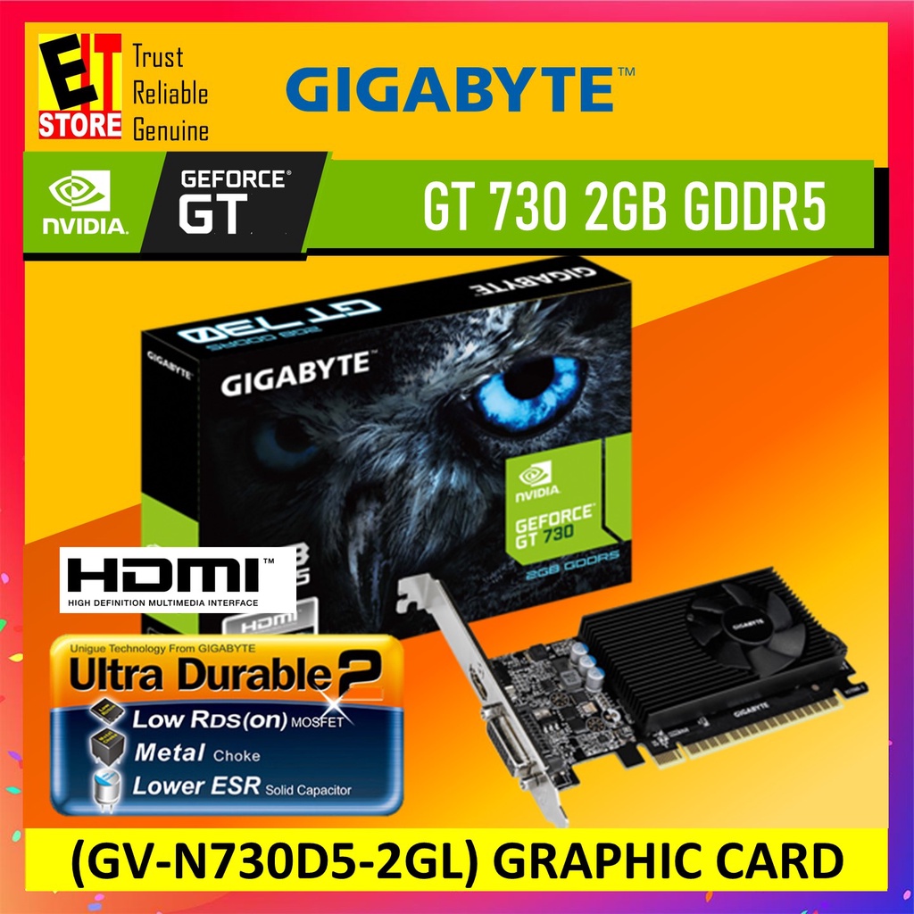 GIGABYTE NVIDIA GEFORCE GT 730 GDDR5 LOW PROFILE GRAPHIC CARD (GV ...