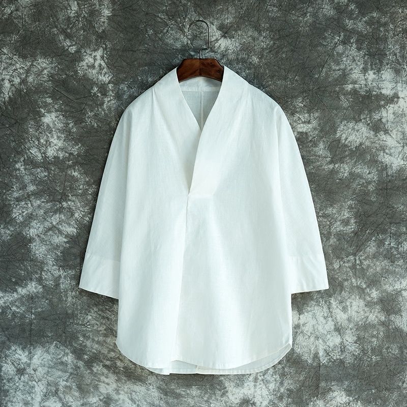 Chinese linen youth Tang suit, Chinese style men's clothing, Buddhist costumes, ancient style and Han clothing, lay clot