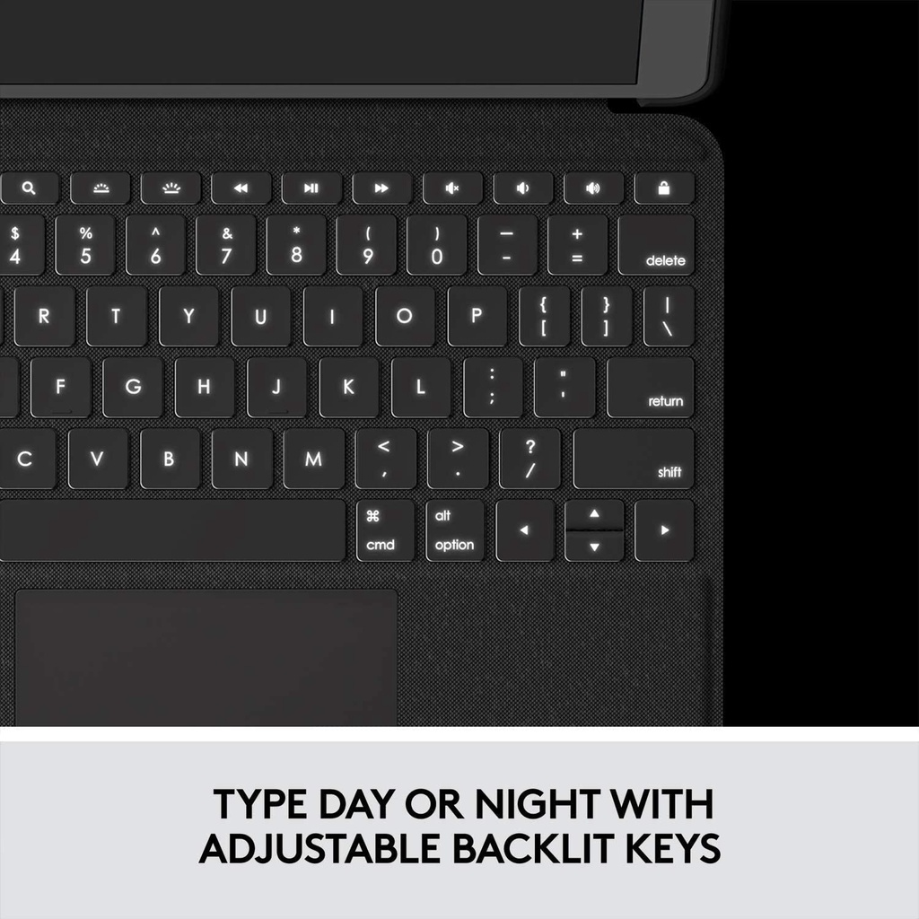 Logitech Folio Touch Backlit keyboard case with trackpad for iPad Air ...