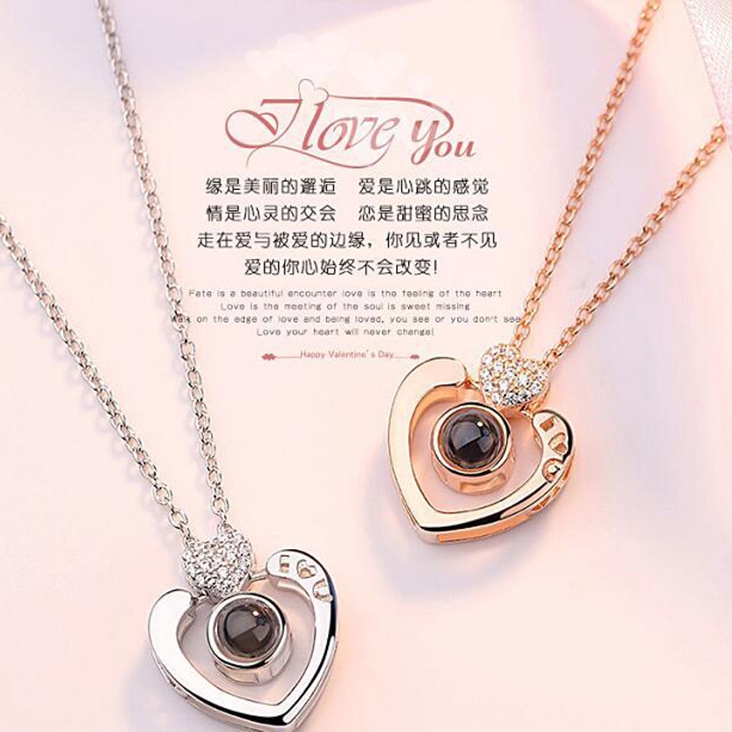 100 Languages I Love You Stainless Steel Necklace Tik Tok Collision One Hundred Kinds of Love