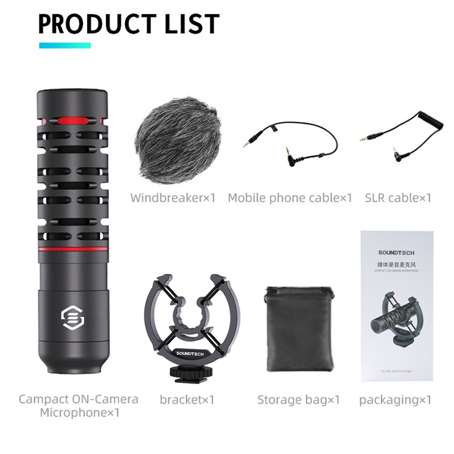 Soundtech Smart Cardioid ST-VM02 for DSLR Microphone - Gambar 3