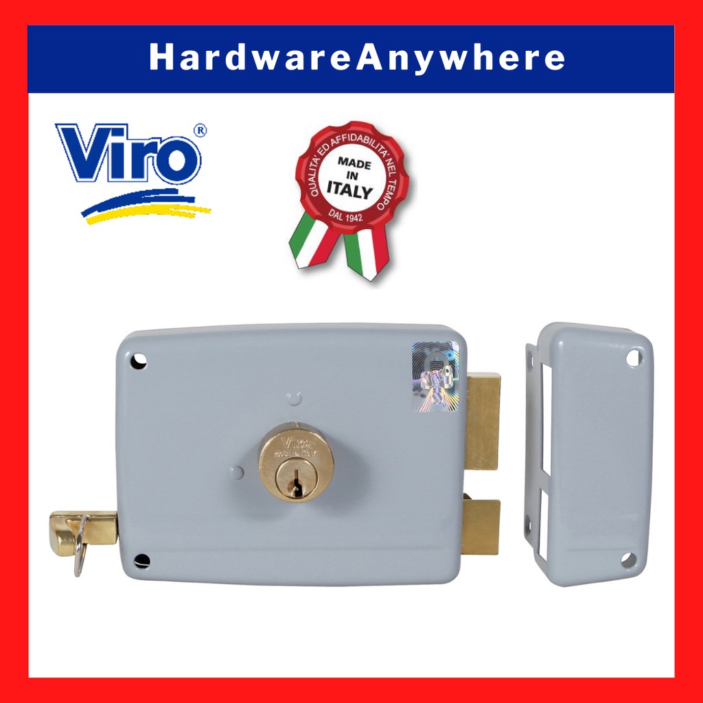 Viro Rim Door Lock 60mm Classic Rim Lock Surface Mounted Locks