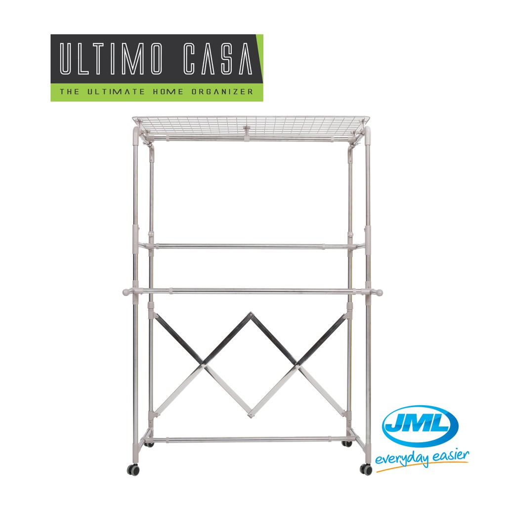 JML Official Ultimo Casa Pro 90 120cm width Stainless Steel Clothes drying rack with added Mesh holds up to 60kg Shopee Singapore