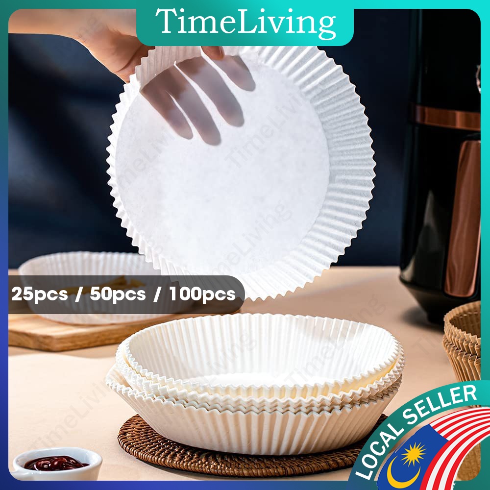 100pc 20cm 24cm Air Fryer Disposable Baking Papers NonStick Round ...