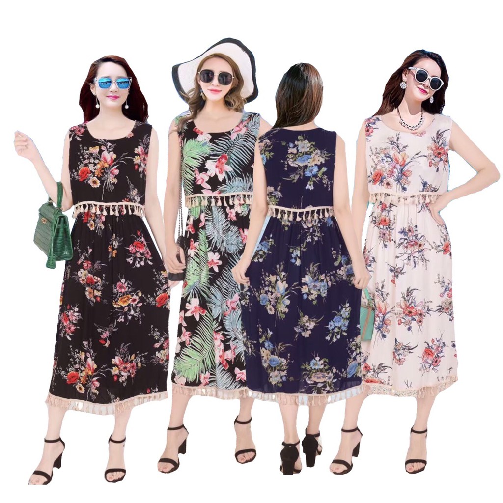 Women’s Short Sleeve Dress with Flowing Knee-Length Skirt main image 1