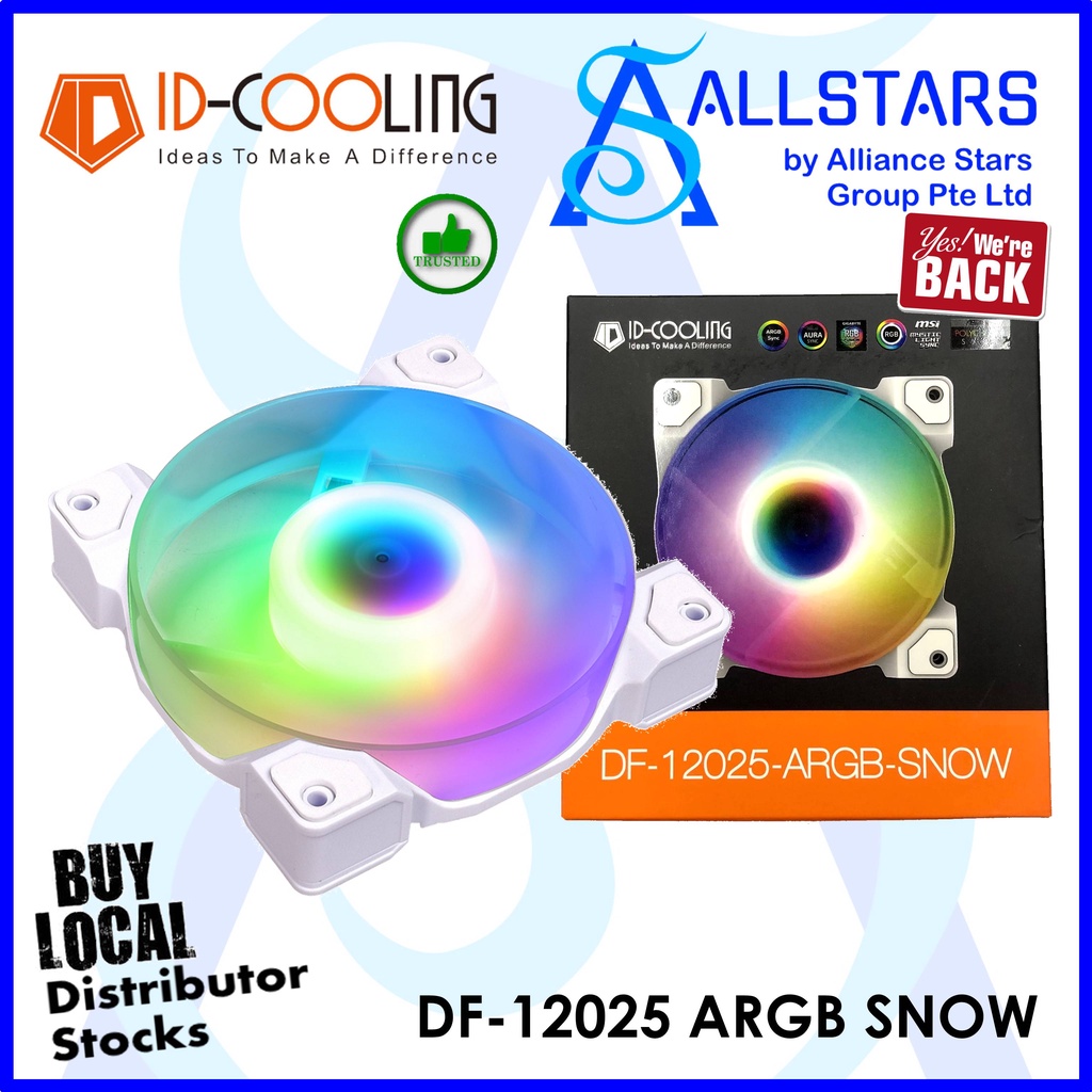 IDCooling DF-12025-ARGB (Snow / White) Single unit pack (ID-FAN-DF ...