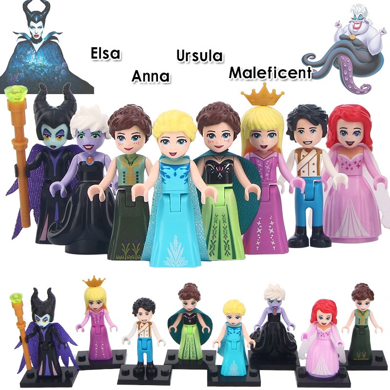 Princess Frozen Elsa Anna Ursula Girls Kids Toy Minifigures play