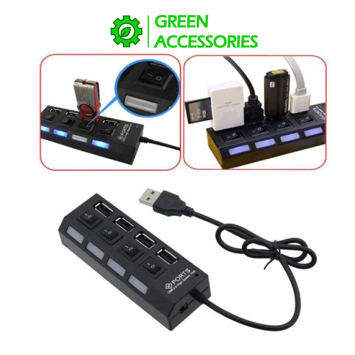 Power Outlet Hub Divided USB 2.0 Port With Switch Hub Divides USB 1