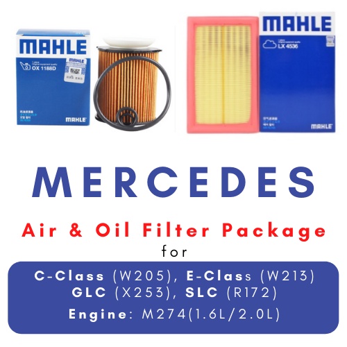 Air & Oil Filter for Mercedes C180 C200 C250 W205 E200 E300 W213 SLC180 ...