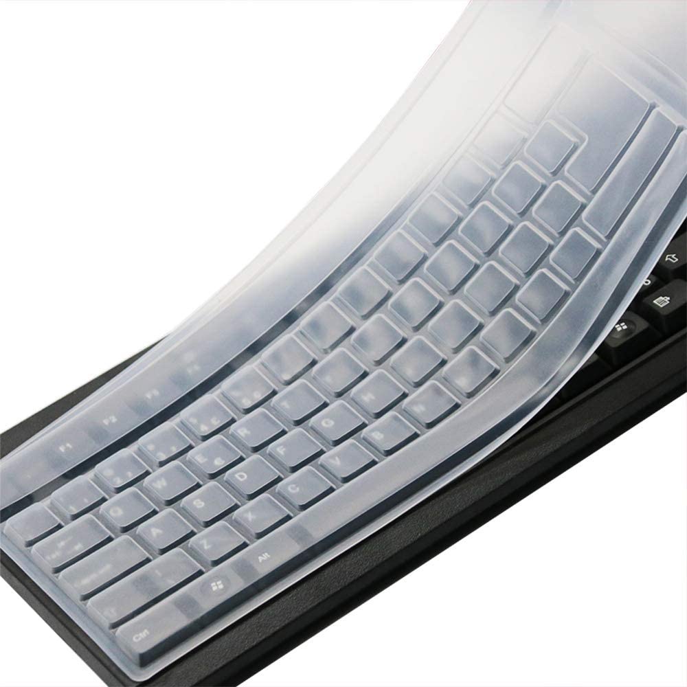 DEALSG Universal Silicone Desktop Computer Keyboard Cover Clear Skin