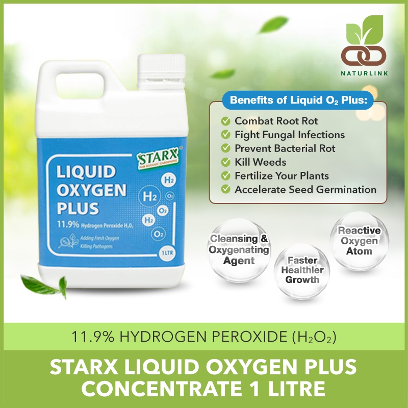 Starx Liquid Oxygen Plus Concentrate 1l Hydrogen Peroxide 119 H2o2 Gardening Essential 7298