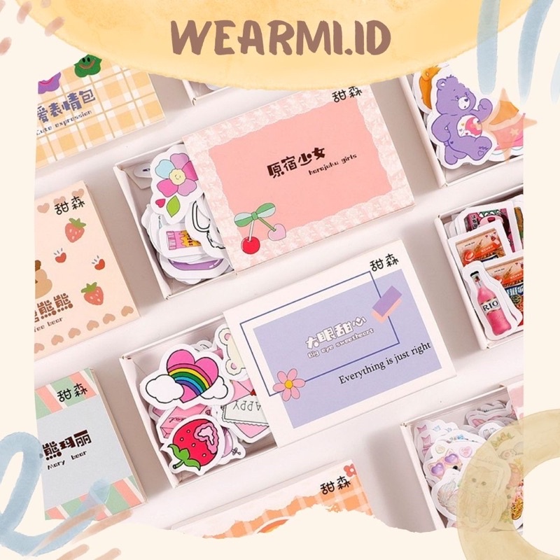 100 pcs Sticker Pack Cute Cartoon Motif DIY Stickers Scrapbook Bujo ...