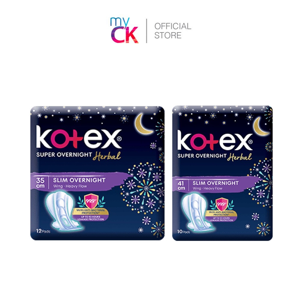 (Bundle of 4) Kotex Super Slim Overnight Herbal Heavy Flow Wing ...