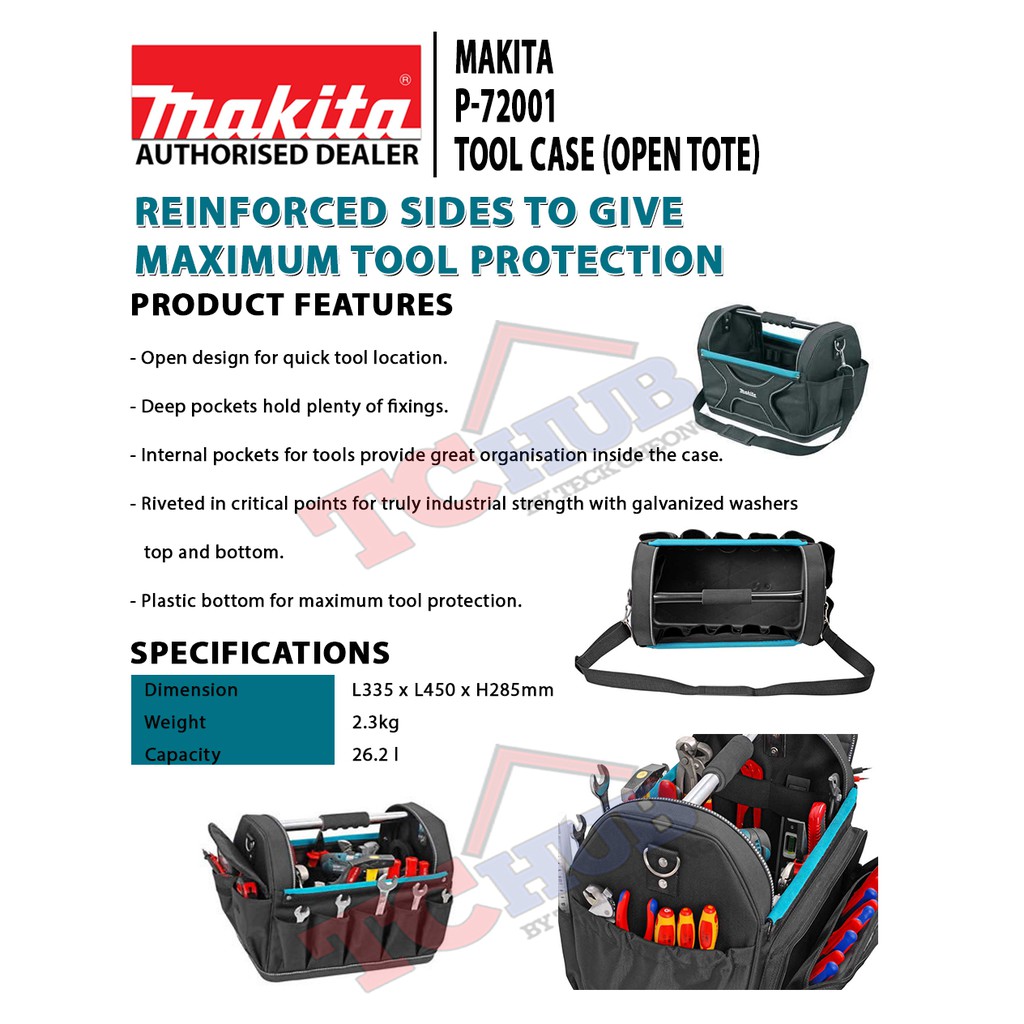 Makita P 72001 Tool Case Open Tote Shopee Singapore