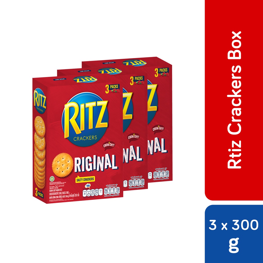 [Bundle of 3] Ritz Crackers Box 300g Original Flavour Salty Biscuit