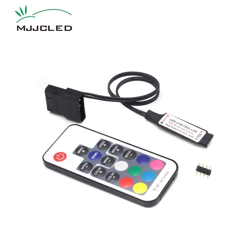 SATA RGB Controller RF17 Keys Remote DC 12V Wireless Large 4 Pin RGB ...