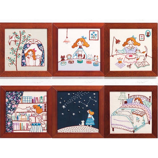 COSMO diy Embroidery Kit With Wooden Frame From Artist Mr. Hiroko Ishii ...