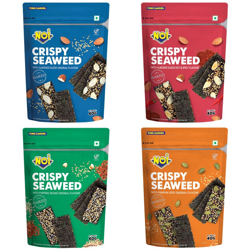 Tong Garden NOI Crispy Seaweed 40g - Assorted Flavours (Bundle of 4 ...