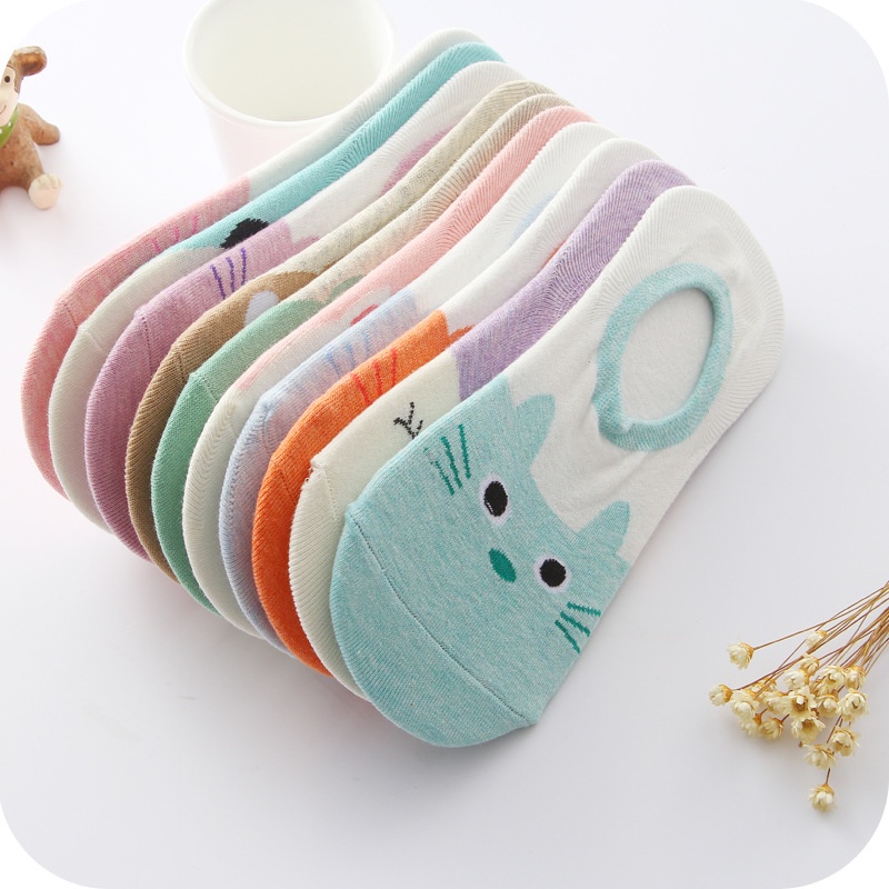 No Show Socks for Women Cute Funny Cat Bear Panda Animal Ankle Socks ...