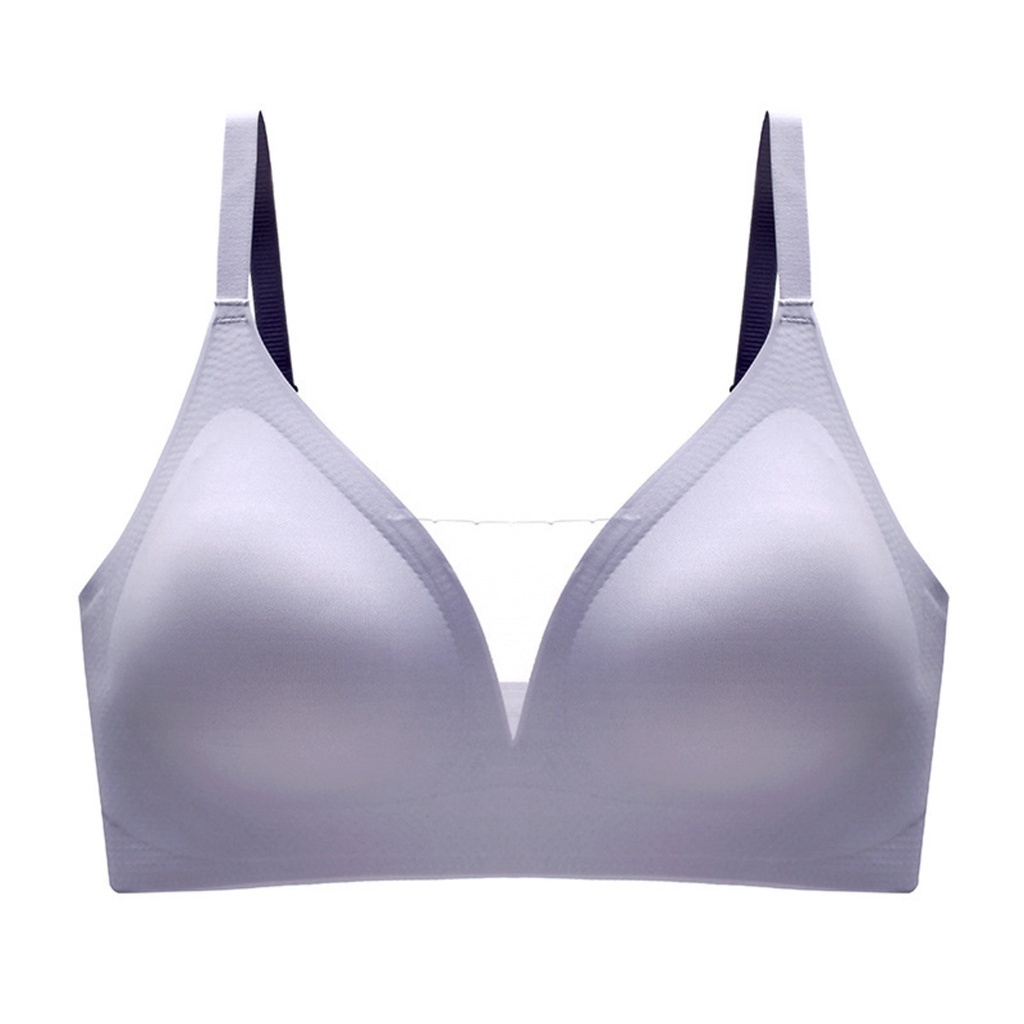 (SG InStock) Japan Suji V Neck Mesh Seamless Latex Bra (Seamless ...