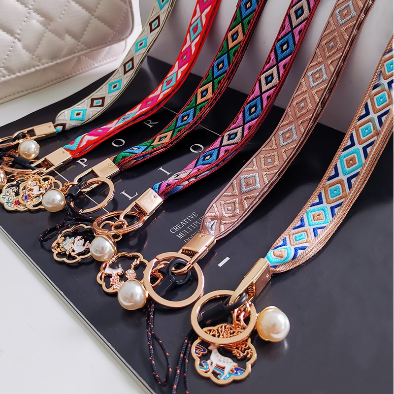 Mobile Phone Straps Vintage lanyard Fabric weaving Strap Wrist Rope ...